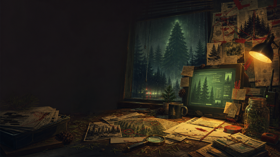 Generated pulp title art for the game